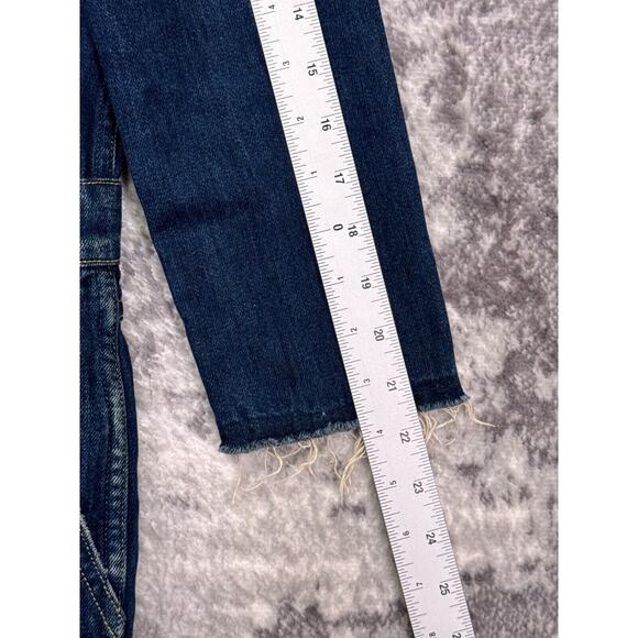 AMO Dress Medium Womens Lola Blue Denim Button Down Raw Hems - Picture 6 of 11